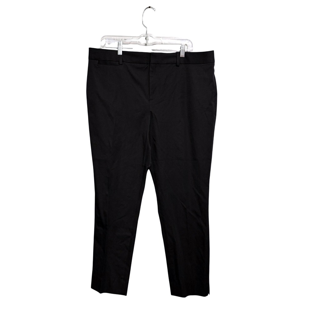 Crown & Ivy Cary Black Ankle Pants Womens 16 Cotton Rayon Stretch Trousers